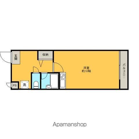 ウイングサンキャッスル(ワンルーム/2階)の間取り写真