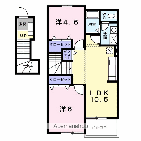 ヴィラ・シャルマン(2LDK/2階)の間取り写真