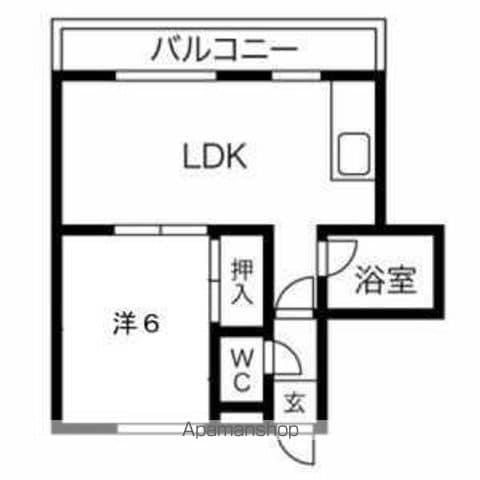 レインボーKAZU(1LDK/4階)の間取り写真