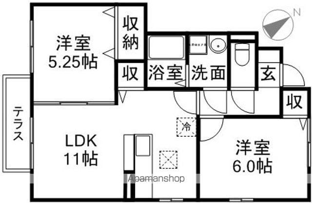 ハイムほなみ(2LDK/1階)の間取り写真