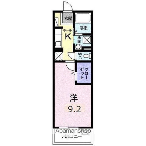 グローヴ・ガーデンⅨ(1K/2階)の間取り写真