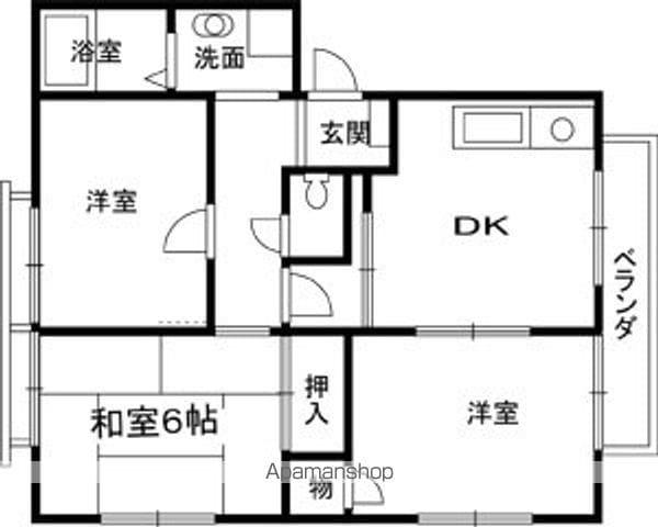 フレグランスアンナイA棟(3DK/2階)の間取り写真