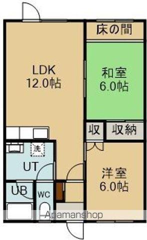 メゾンドピュアA棟(2LDK/1階)の間取り写真