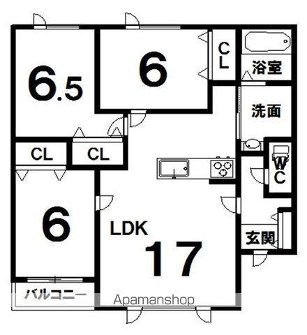 ALPHAⅢ(3LDK/3階)の間取り写真