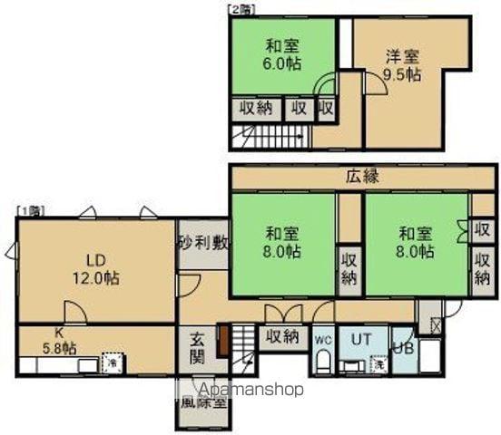 函館本線 大中山駅 徒歩9分 2階建 築51年(4LDK)の間取り写真