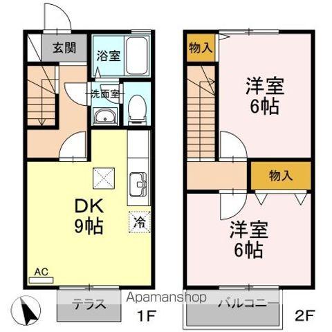 リヴェルテ(2DK/2階)の間取り写真