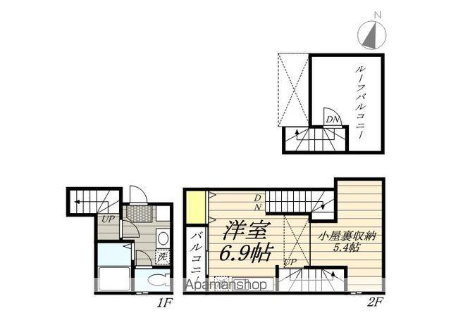 MAISONETIC 34倶楽部ハウスⅡ(ワンルーム/2階)の間取り写真