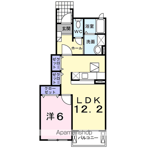 GARDEN泉(1LDK/1階)の間取り写真