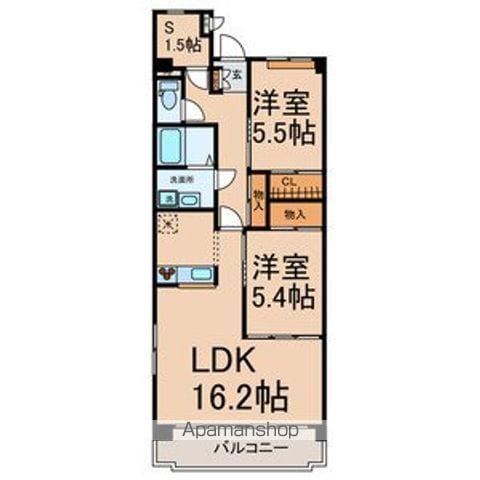 メゾンプチシャトー出口A館(2SLDK/2階)の間取り写真