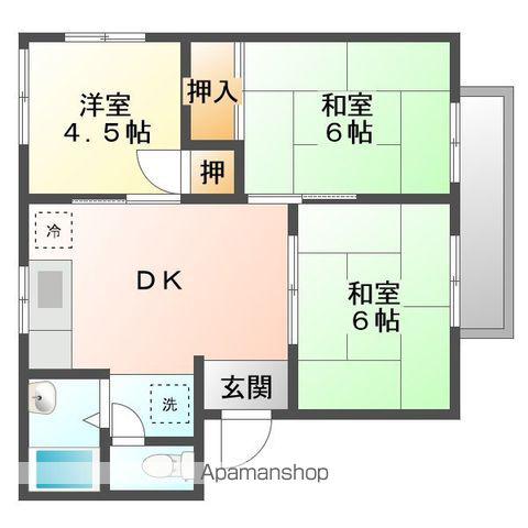 クレセント春日A(3DK/2階)の間取り写真