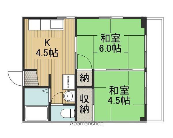 浅田マンション(2K/1階)の間取り写真