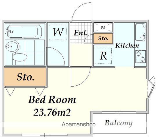 ピア信濃町(1K/2階)の間取り写真