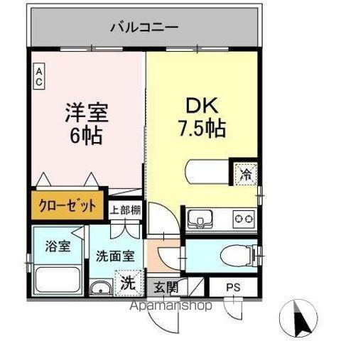 タウンコート砂田(1DK/4階)の間取り写真