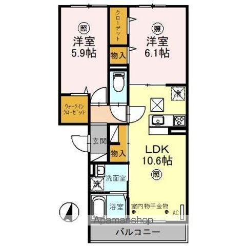 ア レーズ(2LDK/1階)の間取り写真