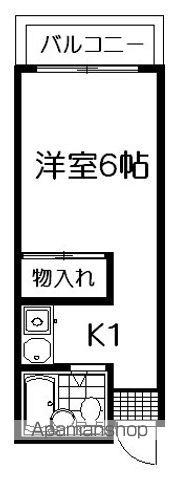 Sビル段原(1K/2階)の間取り写真