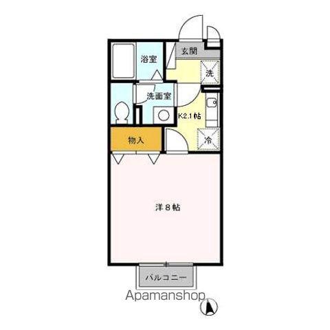 セジュールFK(1K/2階)の間取り写真