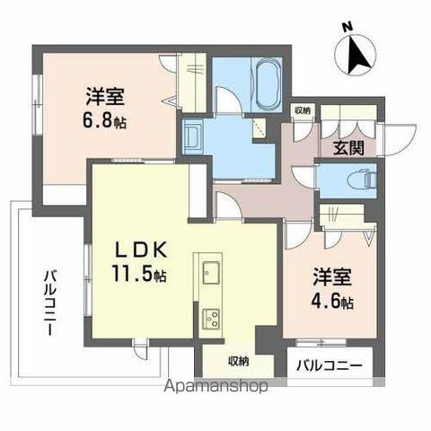 ABELIA(2LDK/3階)の間取り写真