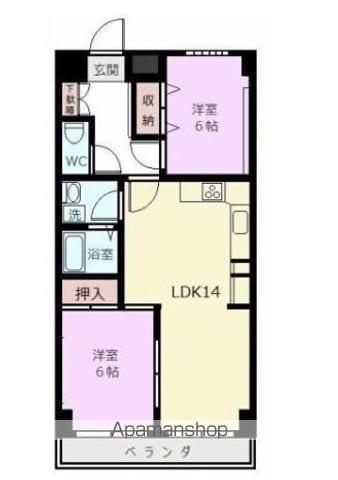 グランドヒルズ翔(2LDK/1階)の間取り写真