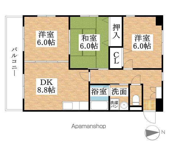セントルピナス(3DK/1階)の間取り写真