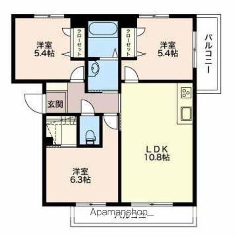 シュクラン(3LDK/1階)の間取り写真