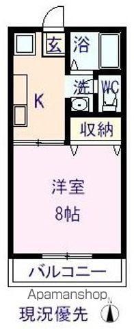 福塩線 備後本庄駅 徒歩7分 2階建 築30年(1K/2階)の間取り写真