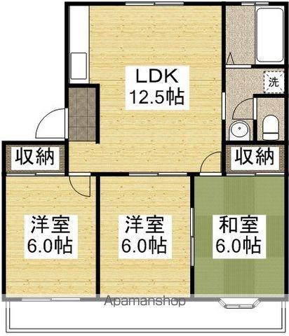 センスフルタウン西王寺Ⅰ B(3LDK/2階)の間取り写真