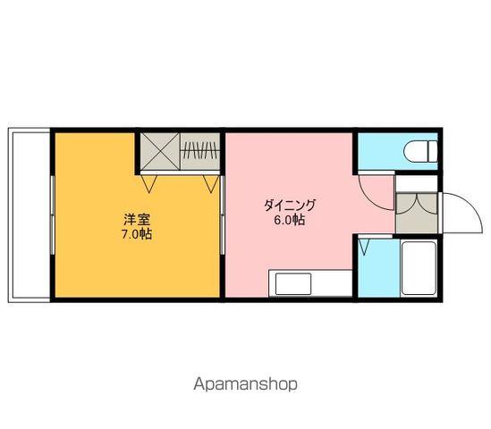 フラワーヴェール舞浜(1DK/2階)の間取り写真