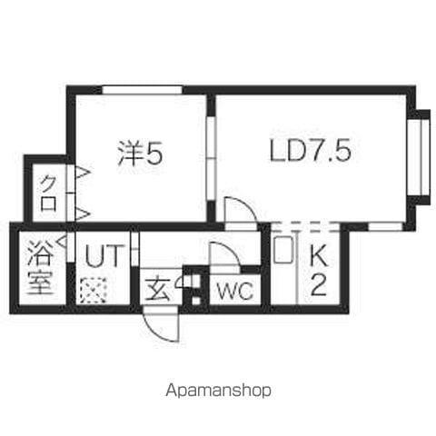 パルテノス(1LDK/1階)の間取り写真
