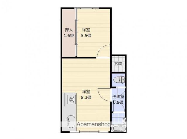 川部ビル(1LDK/3階)の間取り写真
