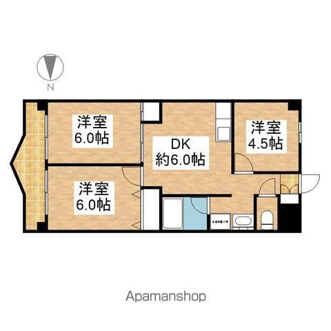 ファンシービル岩間(3DK/6階)の間取り写真