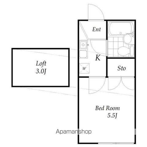 サルートセイワ(1K/2階)の間取り写真