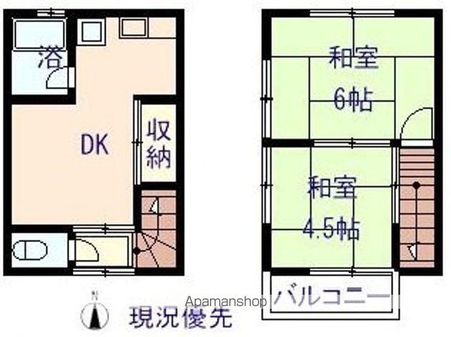 宮地アパート(2DK/2階)の間取り写真