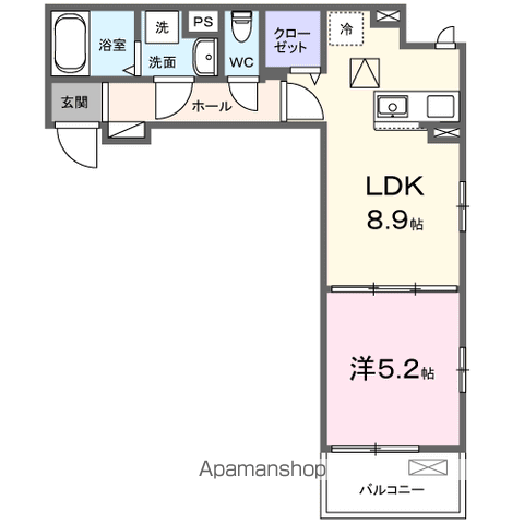 JADA HOUSE桜井(1LDK/1階)の間取り写真