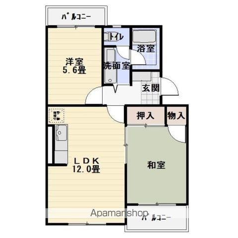 トラストII(2LDK/3階)の間取り写真
