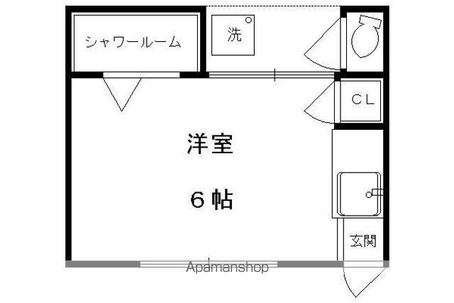 ことぶき荘(ワンルーム/1階)の間取り写真