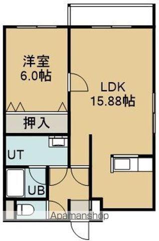 MARE CASA(1LDK/2階)の間取り写真