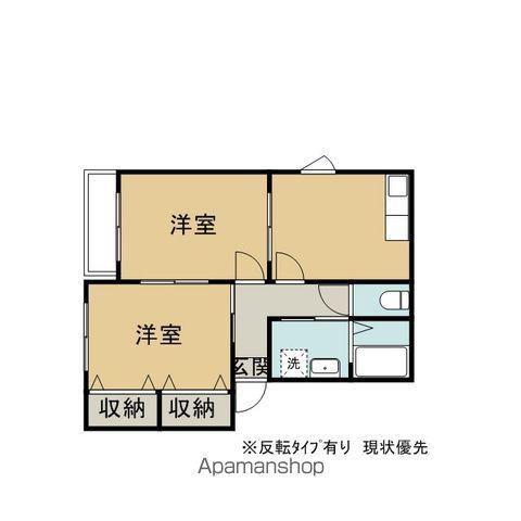 スクエアD(2DK/2階)の間取り写真