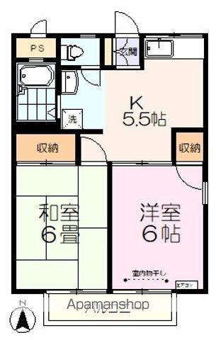 コーポ栄(2K/2階)の間取り写真