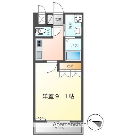 プリムロウズ(1K/1階)の間取り写真