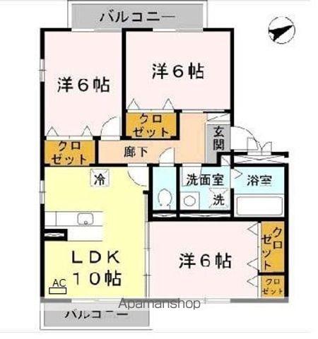 クレールE(3LDK/3階)の間取り写真