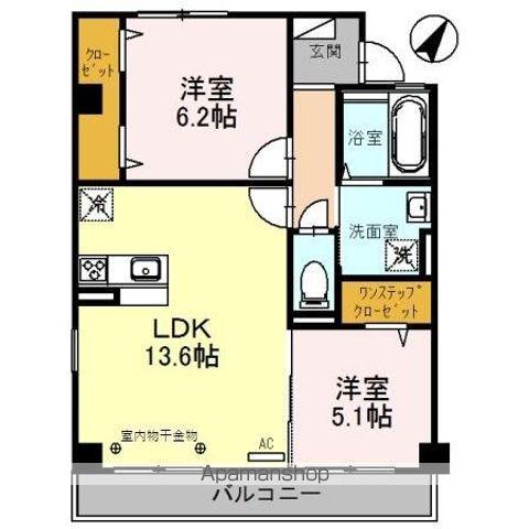 グランデサーナ(2LDK/2階)の間取り写真