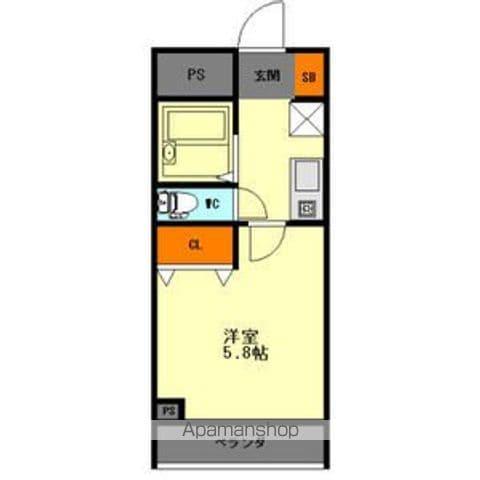牧の里マンション(1K/2階)の間取り写真