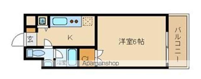 HF上石神井レジデンス(1K/6階)の間取り写真