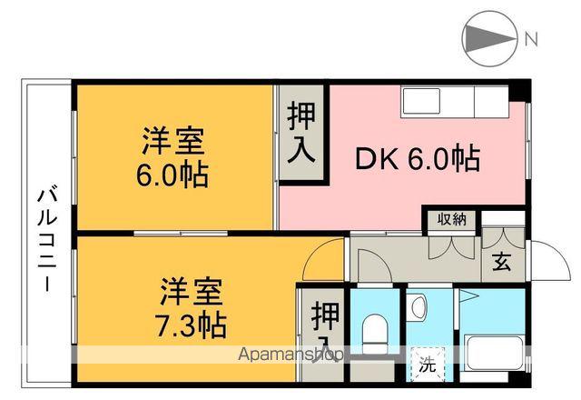 木の丸グリーンハイツ(2DK/4階)の間取り写真