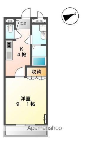 アムール中央(1K/1階)の間取り写真