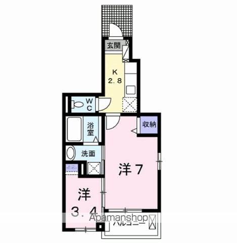 パルコート Ⅱ(2K/1階)の間取り写真