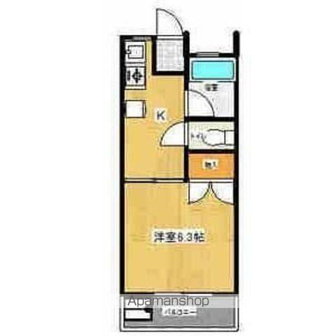 コーポ山の田(1K/1階)の間取り写真