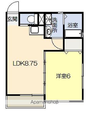 レジデンスムサシ(1LDK/1階)の間取り写真