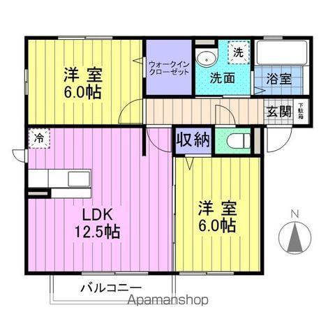 D-ROOMリベルテ(2LDK/1階)の間取り写真