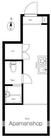 サークルハウス新中野壱番館(ワンルーム/1階)の間取り写真